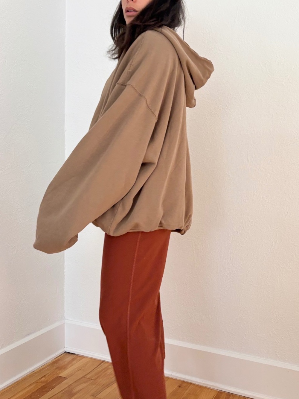 MNML lined baggy distressed hoodie